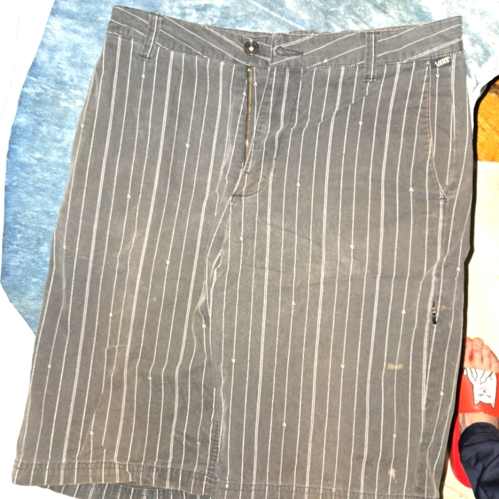Vans grey pinstripes shorts size 30.